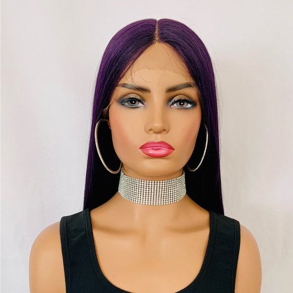 Very Pretty 28” Premium Fiber Purple Lace Front Wig for Daily Wear or Events - Picture 8 of 14